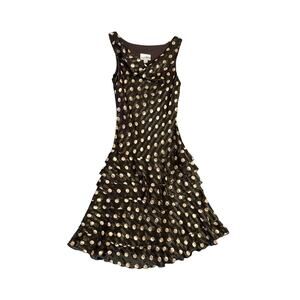Joseph Ribkoff Black and Gold Dotted Mini Dress